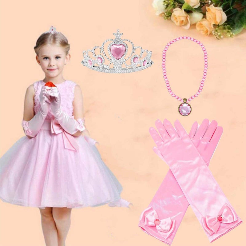 Orgrimmar Princess Dress Up Accessories Gloves Tiara Crown Wand Necklaces Presents for Kids Girls - Image 5